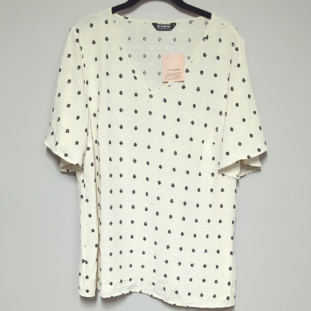 BloomChic Cream and Black Polka Dot Blouse